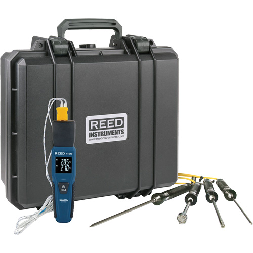 Thermom&egrave;tre &agrave; thermocouple de s&eacute;rie intelligente R1640 avec sondes de type K, Contact, Num&eacute;rique, 32-122°F (0-50°C) Par Equipment