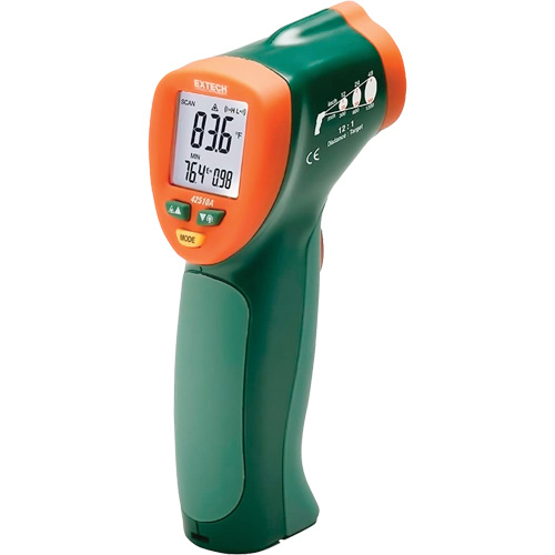 Wide Range Mini IR Thermometer, Non-Contact, Digital, -25-1200°F (-50-650°C) Par Equipment