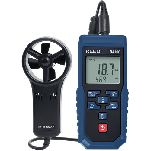 Vane Thermo-Anemometer with Air Volume, Data Logging, 0.4 - 30 m/sec Air Velocity Range Par Equipment