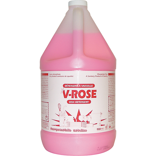 V-Rose Dish Detergent, Liquid, 4 L, Fresh Par Equipment