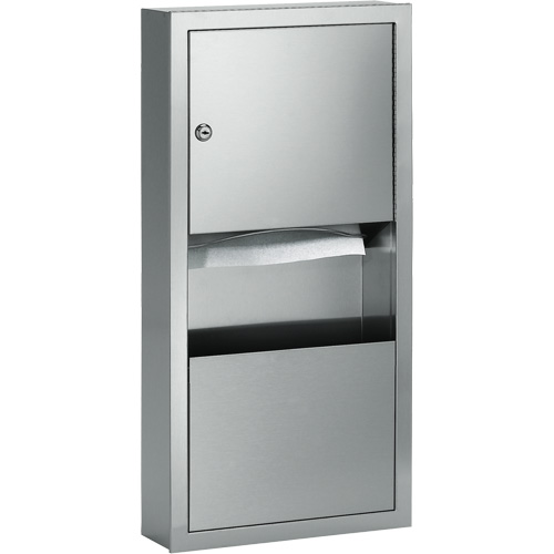 Combination Towel Dispenser with Waste Receptacle, Manual, 14" W x 4" D x 28" H Par Equipment
