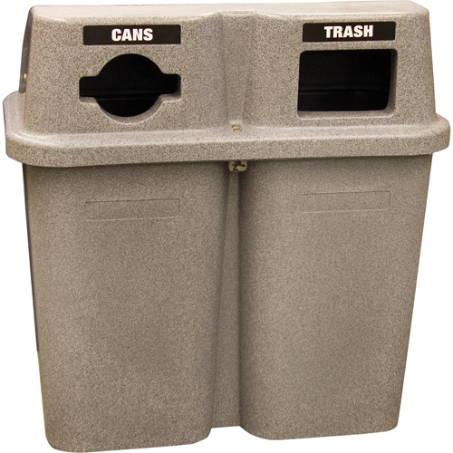 Recycling Containers Bullseye, Curbside, Plastic, 2 x 22 US gal. Par Equipment