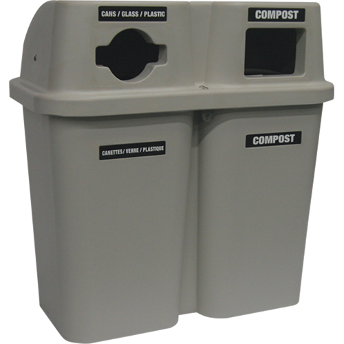 Recycling Containers Bullseye, Curbside, Plastic, 2 x 22 US gal. Par Equipment