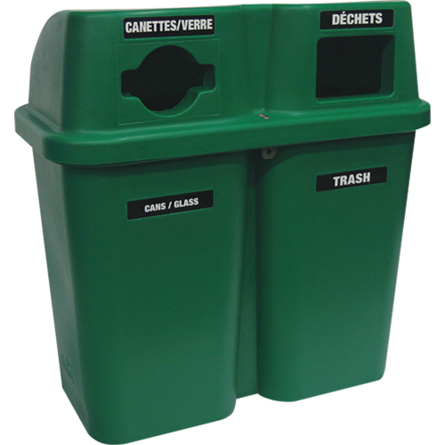 Recycling Containers Bullseye, Curbside, Plastic, 2 x 22 US gal. Par Equipment