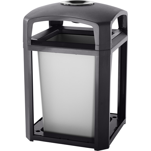 Cendrier et corbeille pour d&eacute;chets de s&eacute;rie Landmark, Plastique, Capacit&eacute; 35 gal. US, Hauteur 40" Par Equipment