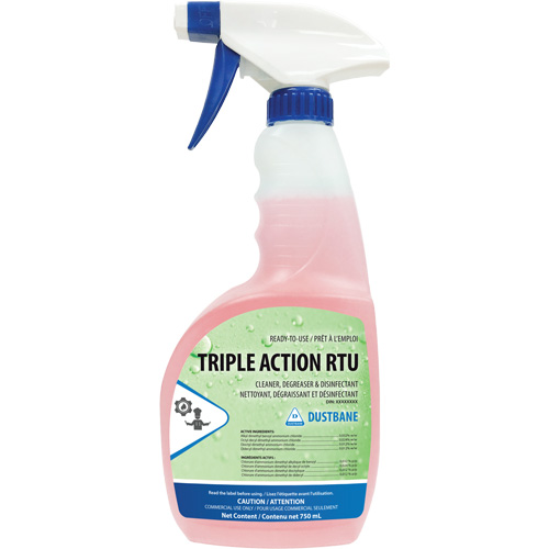Action triple - nettoyant, d&eacute;graissant et d&eacute;sinfectant, 750 ml, Bouteille &agrave; g&acirc;chette Par Equipment