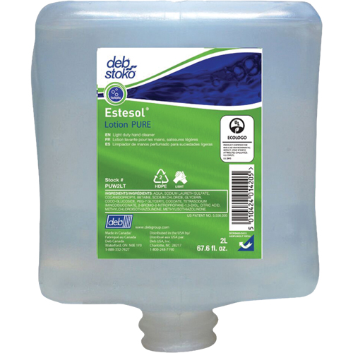 Nettoyant l&eacute;ger et pure pour les mains Estesol, Cr&egrave;me, 2 L, Recharge, Fraîcheur Par Equipment