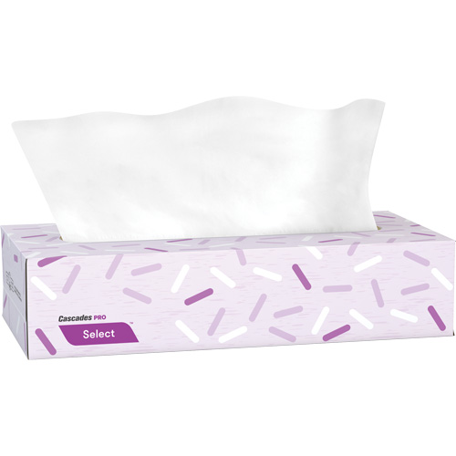 Pro Select Facial Tissue, 2 Ply, 7.3" L x 8.1" W, 100 Sheets/Box Par Equipment