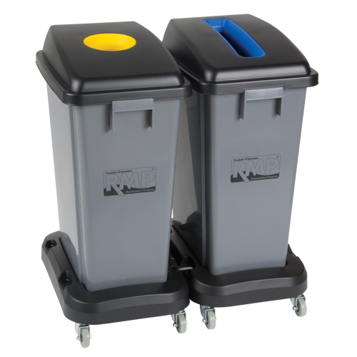 Recycling & Waste Receptacle Dolly, Polypropylene, Black, Fits: 17-1/4" x 12-1/2" Par Equipment