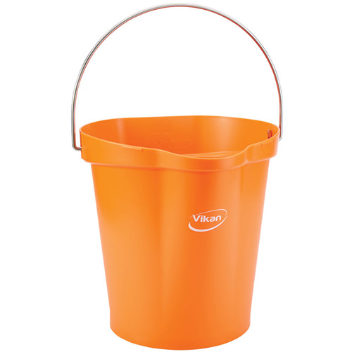 Seau hygi&eacute;nique pour service alimentaire, Tangerine, 3 gal. US Par Equipment