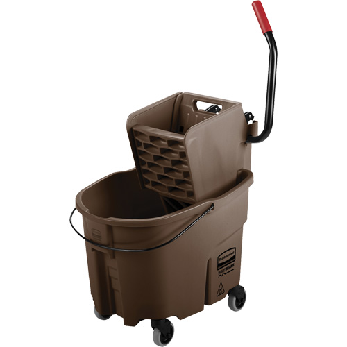 Ensemble de seau pour vadrouille et essoreuse WaveBrake, Pression lat&eacute;rale, 8,75 gal. US (35 pintes), Brun Par Equipment