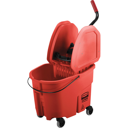 WaveBrake&reg; Mop Bucket & Wringer Combo Pack, Down Press, 8.75 US Gal.(35 Quart), Red Par Equipment