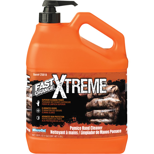 Nettoyant professionnel pour les mains Xtreme, Pierre ponce, 3,78 L, Bouteille &agrave; pompe, Orange Par Equipment