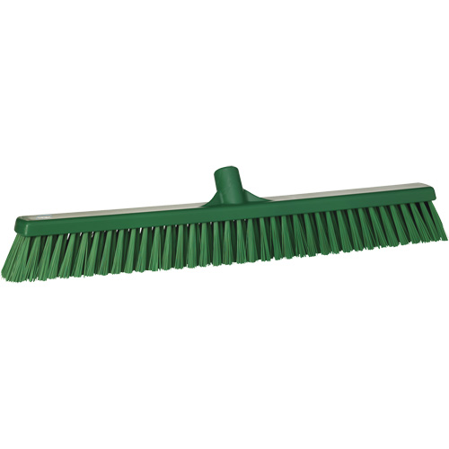 Combo Bristle Push Broom, Coarse/Fine Bristles, 24", Polyester, Green Par Equipment