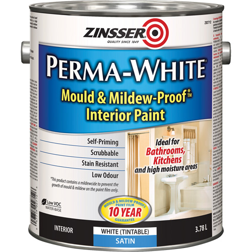 Peinture int&eacute;rieure Mold & Mildew-Proof Perma-White, 3,78 L, Gallon, Blanc Par Equipment
