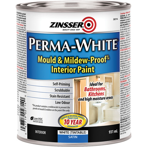 Peinture int&eacute;rieure Mold & Mildew-Proof Perma-White, 931 ml, Canette, Blanc Par Equipment
