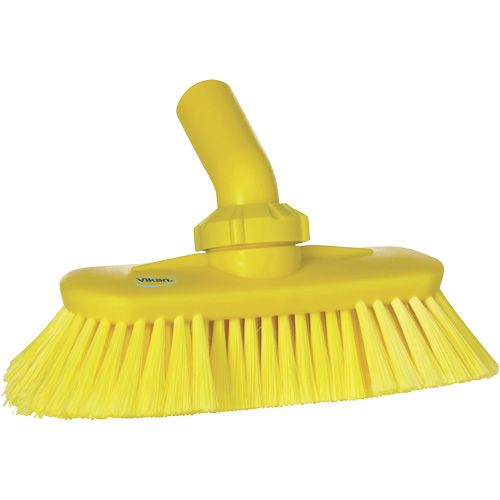 Angle-Adjustable Water-Fed Washing Brush, Soft Bristles, 9-1/4" Long, Yellow Par Equipment