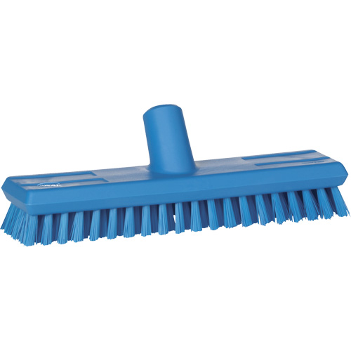 Water-Fed Deck Scrub Brush, X-Coarse Bristles, 10-3/4", Polyester, Blue Par Equipment
