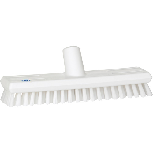 Water-Fed Deck Scrub Brush, X-Coarse Bristles, 10-3/4", Polyester, White Par Equipment