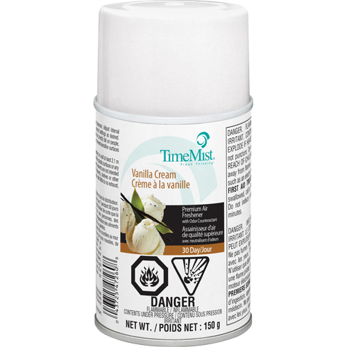 Purificateur dair industriel TimeMist, Cr&egrave;me &agrave; la vanille, Canette a&eacute;rosol/Cartouche Par Equipment