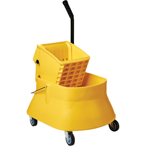 Ensemble de seau pour vadrouille et essoreuse Champ, Pression lat&eacute;rale, 7,5 gal. US (30 pintes), Jaune Par Equipment