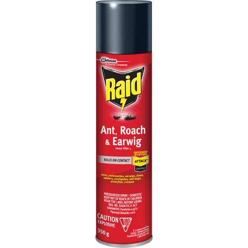 Raid&reg; Ant, Roach & Earwig Insect Killer, 350 g, Solvent Base Par Equipment
