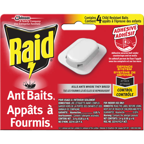 Raid&reg; Ant Bait Traps, 5" L x 6" W x 1" H Par Equipment