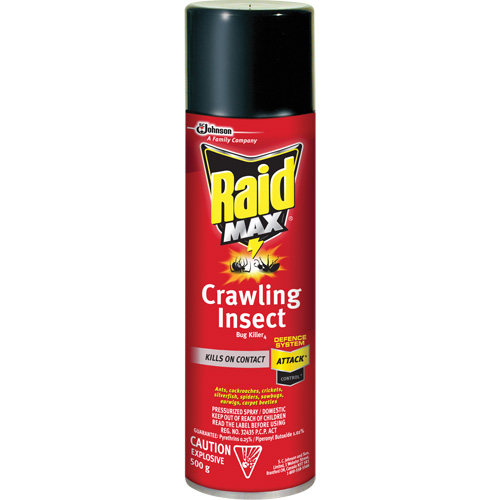 Raid&reg; Max&reg; Crawling Insect Bug Killer, 500 g, Aerosol Can, Solvent Base Par Equipment
