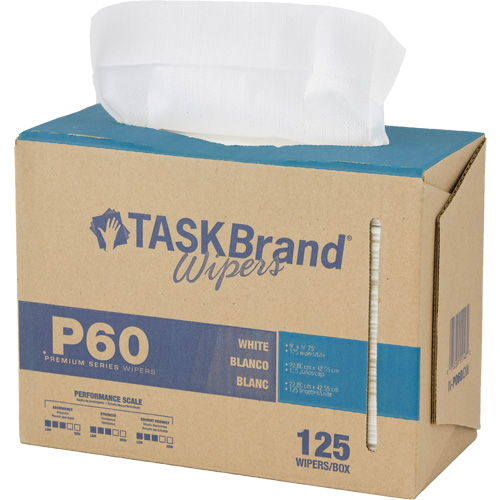 Chiffons de premi&egrave;re qualit&eacute; P60 TaskBrand, Tout usage, 16-3/4" lo x 8-1/4" la Par Equipment