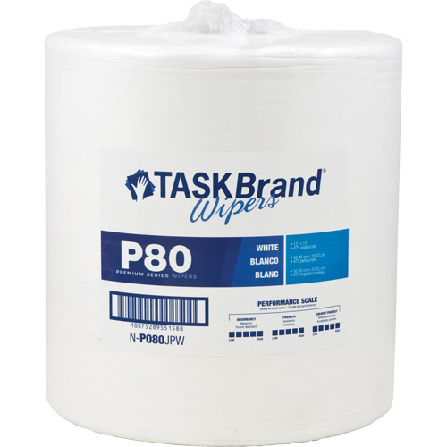 TaskBrand&reg; P80 Premium Series Wipers, Heavy-Duty, 13" L x 12" W Par Equipment