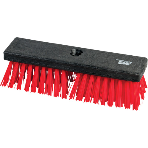 Brush with Threaded Hole, 10" L, Synthetic Bristles, Red Par Equipment