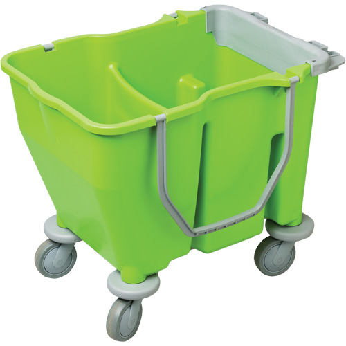 Double Mop Bucket with Wringer, 3.75 US Gal. (60 qt.) Capacity, Green Par Equipment