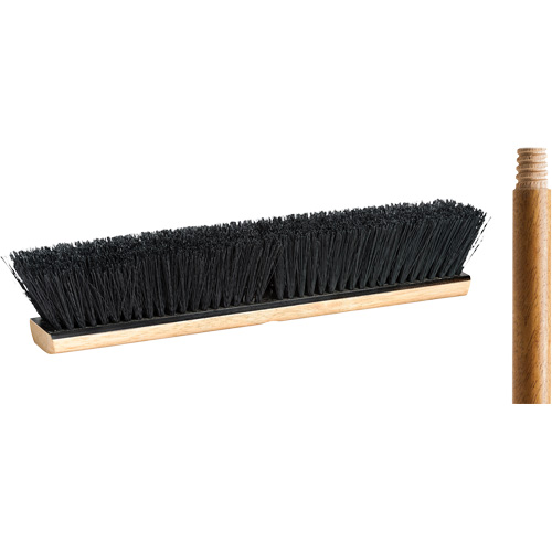 Push Broom with Handle, 18", Medium, Tampico Bristles Par Equipment