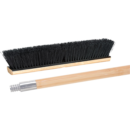 Push Broom with Metal-Threaded Handle, 24", Medium, Tampico Bristles Par Equipment