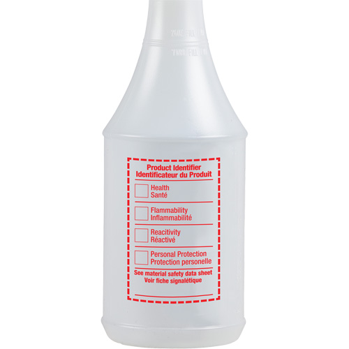 Bouteille &agrave; pulv&eacute;risateur ronde avec &eacute;tiquette SIMDUT, 24 oz Par Equipment
