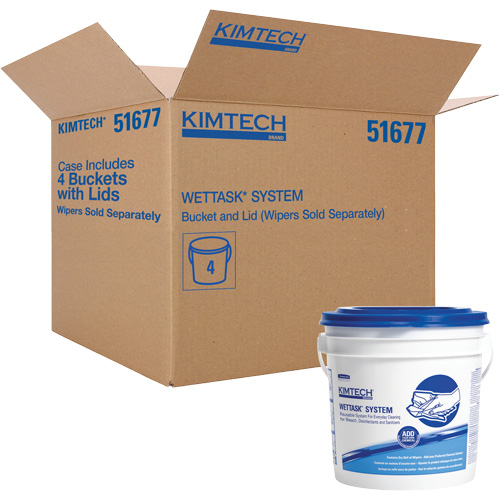 Syst&egrave;me d'essuie-tout en seau avec couvercle WetTask Par Equipment