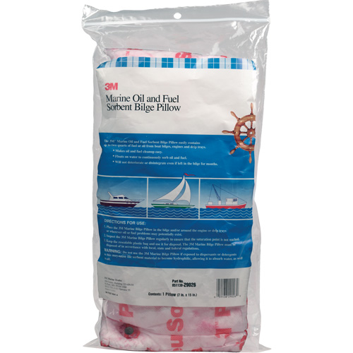 Tampon de fond de cale pour huiles et carburants nautiques, Huile seulement, 15" lo x 7" la, 12,1 gal absorption/pqt Par Equipment