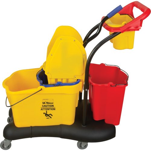 Multifunctional Mop Trolley, Down Press, 9.5 US Gal.(38 Quart), Yellow Par Equipment