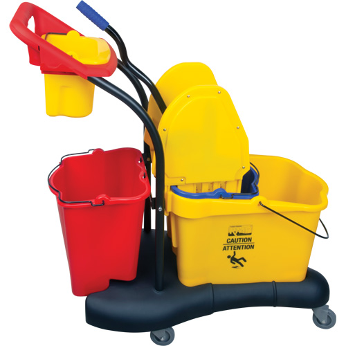 Multifunctional Mop Trolley, Down Press, 9.5 US Gal.(38 Quart), Yellow Par Equipment