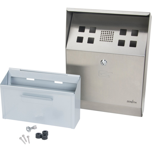 Smoking Receptacle, Wall-Mount, Stainless Steel, 1.6 Litres Capacity, 13-4/5" Height Par Equipment