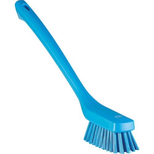 Narrow Long-Handle Cleaning Brush, Stiff Bristles, 16-1/2" Long, Blue Par Equipment