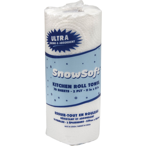 Snow Soft Premium Kitchen Towels, 2 Ply, 70 Sheets/Roll, 8" W, 11" L Par Equipment