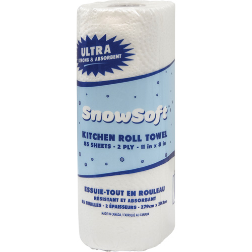 Essuie-tout pour cuisines de premi&egrave;re qualit&eacute; Snow Soft, 2 Pli, 85 Feuilles/rouleau, 8" la, 11" lo Par Equipment