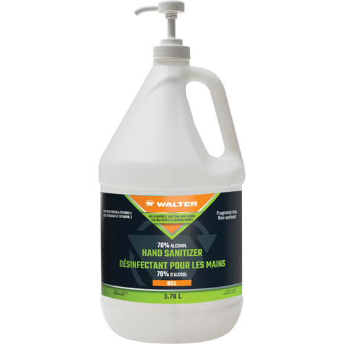 Gel d&eacute;sinfectant pour les mains, 3,78 L, Cruche, 70 % alcool Par Equipment