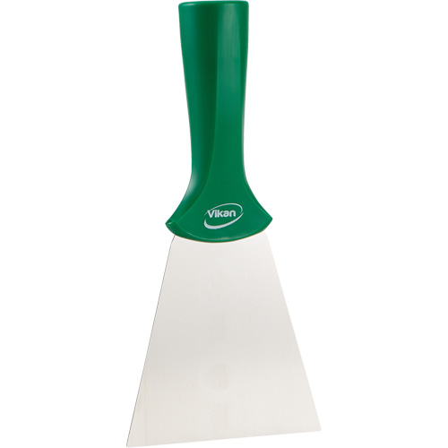 Handle-Mounted Stainless Steel Scraper, Green, 4" W x 8" L Par Equipment