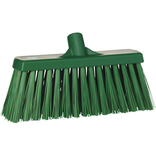 Heavy-Duty Push Broom, Stiff Bristles, 13", Polyester, Green Par Equipment