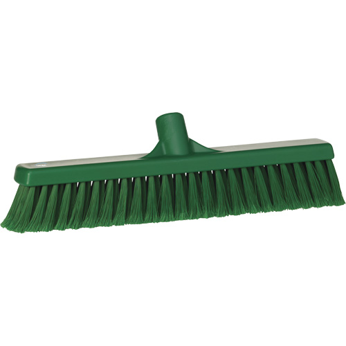 Fine Particle Push Broom, Fine/Split Bristles, 16-1/4", Polypropylene, Green Par Equipment