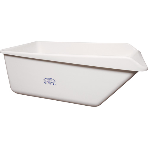Angled Dump Tub with Drain, Plastic, White Par Equipment