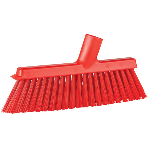 Balai biseaut&eacute; avec pas de vis inclin&eacute;, Crins Moyen, 10", Polyester, Rouge Par Equipment
