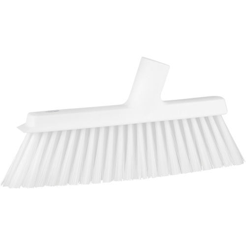 Balai biseaut&eacute; avec pas de vis inclin&eacute;, Crins Moyen, 10", Polyester, Blanc Par Equipment